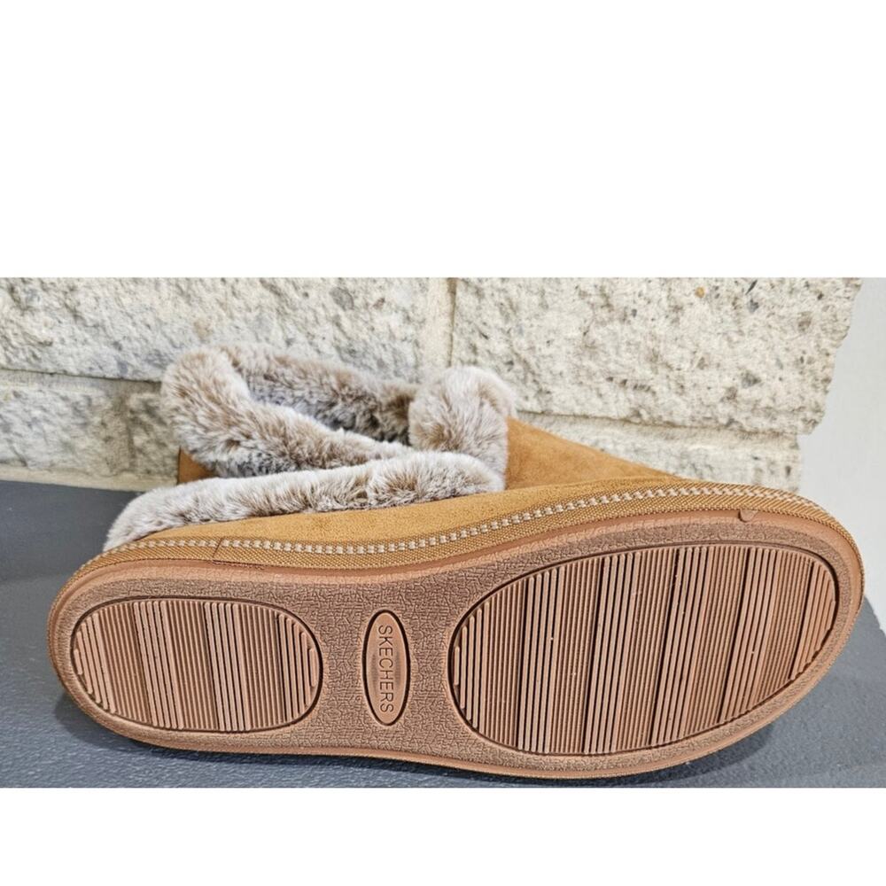Skechers Women's Cozy Campfire Slippers, Chestnut Brown,  Faux Fur Lining Sz 8.5 - Picture 4 of 10